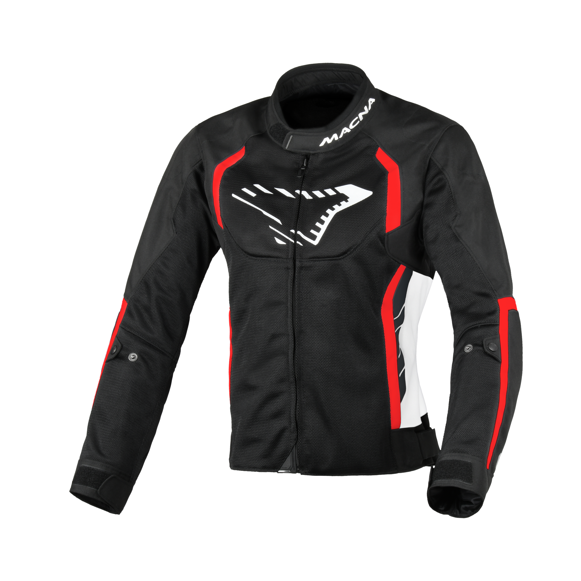Macna Grisca Nero/Rosso – Giacca Moto Sportiva Estiva in Rete Donna