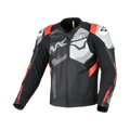 Macna Ignite Nero/Rosso – Giacca Moto in Pelle e Rete Sportiva CE Classe AAA Uomo – vista 1