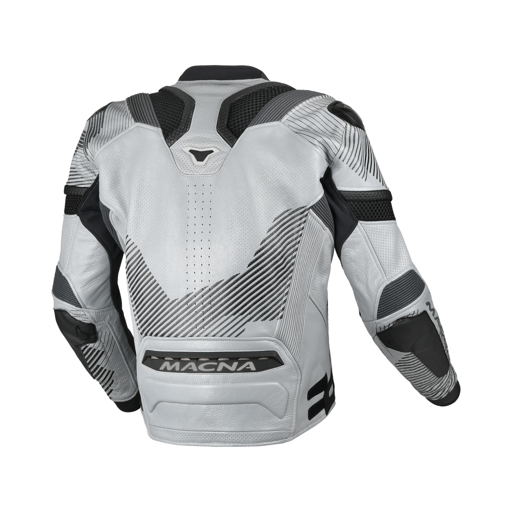 Macna Ignite Grigio/Nero – Giacca Moto in Pelle e Rete Sportiva CE Classe AAA Uomo – vista 2