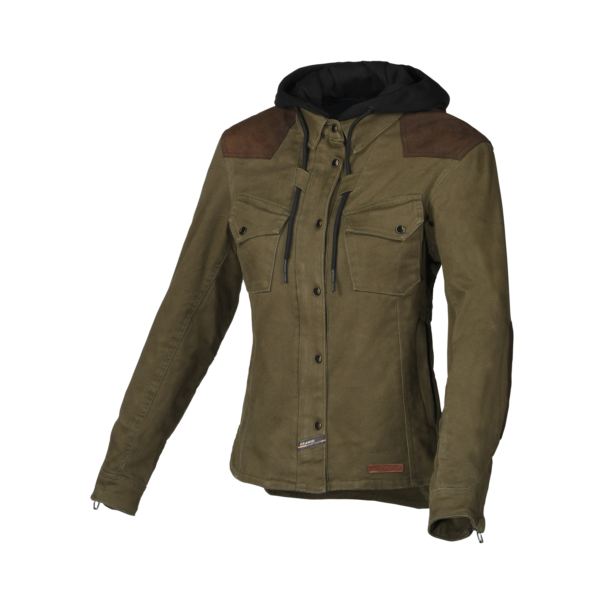 Macna Inland Verde/Marrone – Giacca Moto Casual con Cappuccio Donna