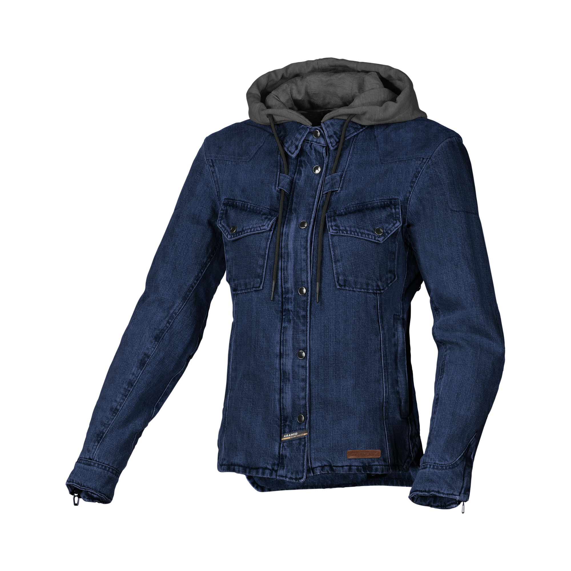 Macna Inland Blu/Marrone – Giacca Moto Casual con Cappuccio Donna