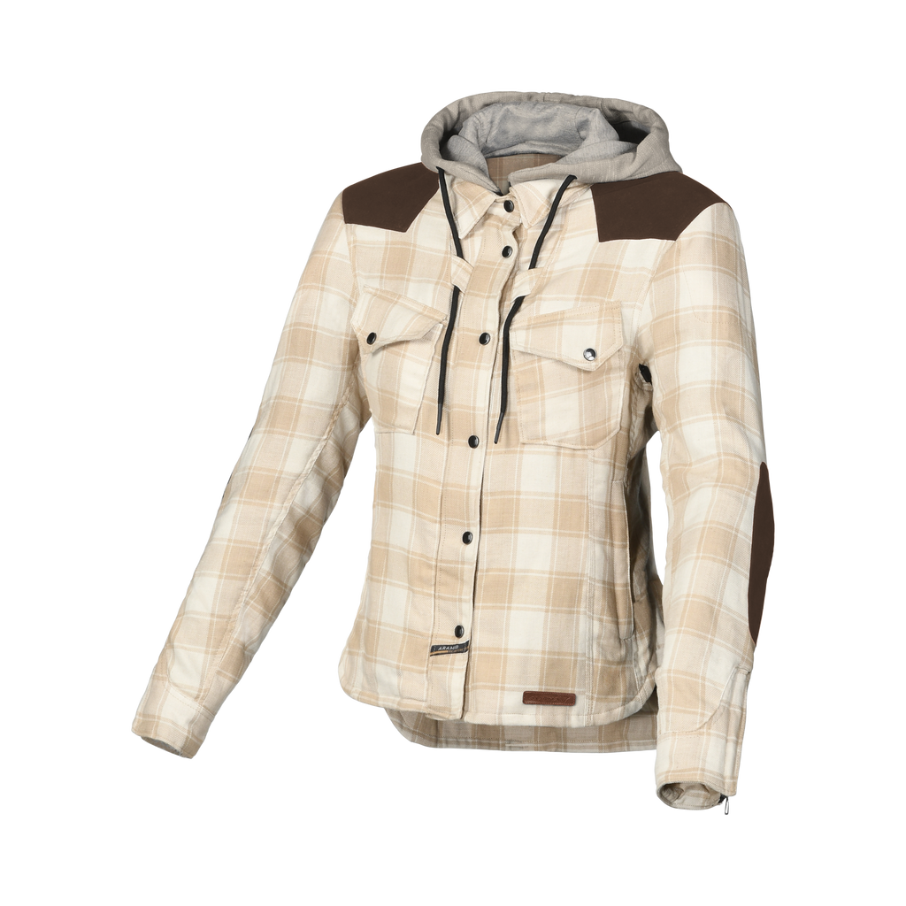 Macna Inland Beige/Marrone – Giacca Moto Casual con Cappuccio Donna