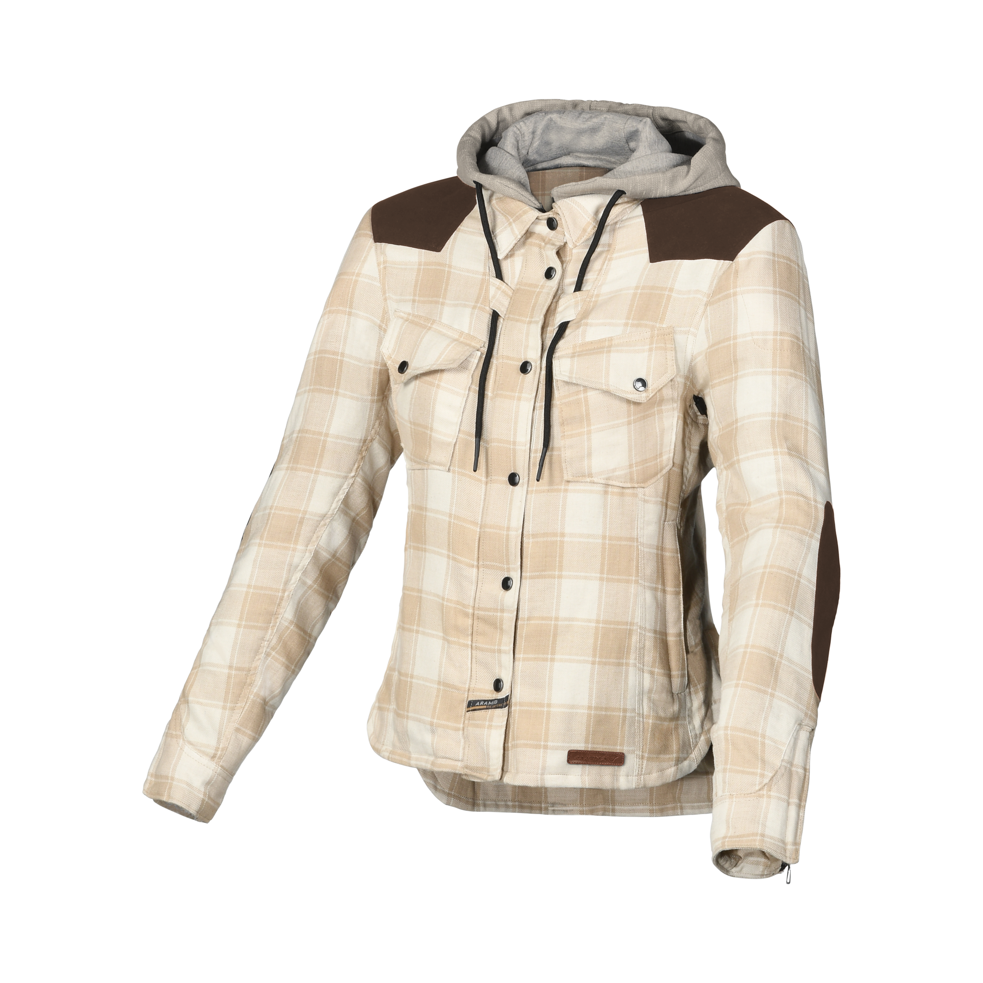 Macna Inland Beige/Marrone – Giacca Moto Casual con Cappuccio Donna