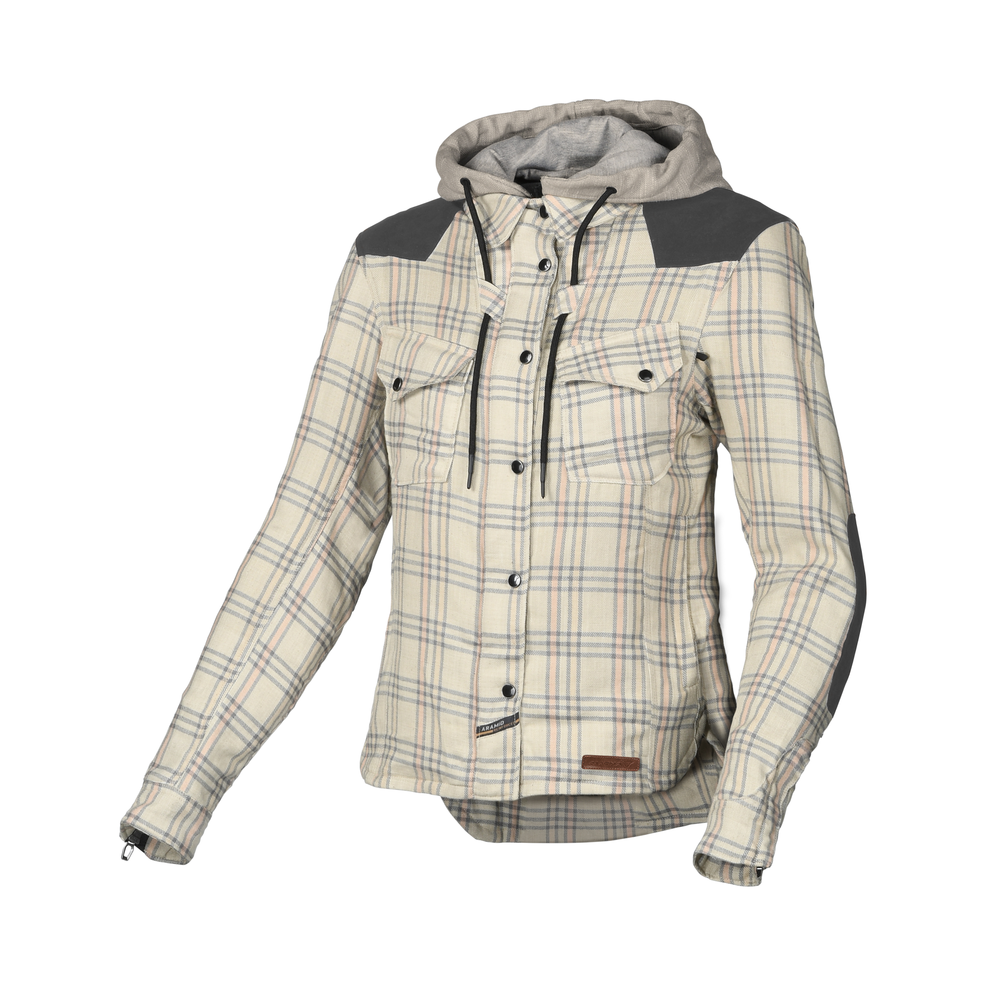 Macna Inland Beige/Rosa – Giacca Moto Casual con Cappuccio Donna