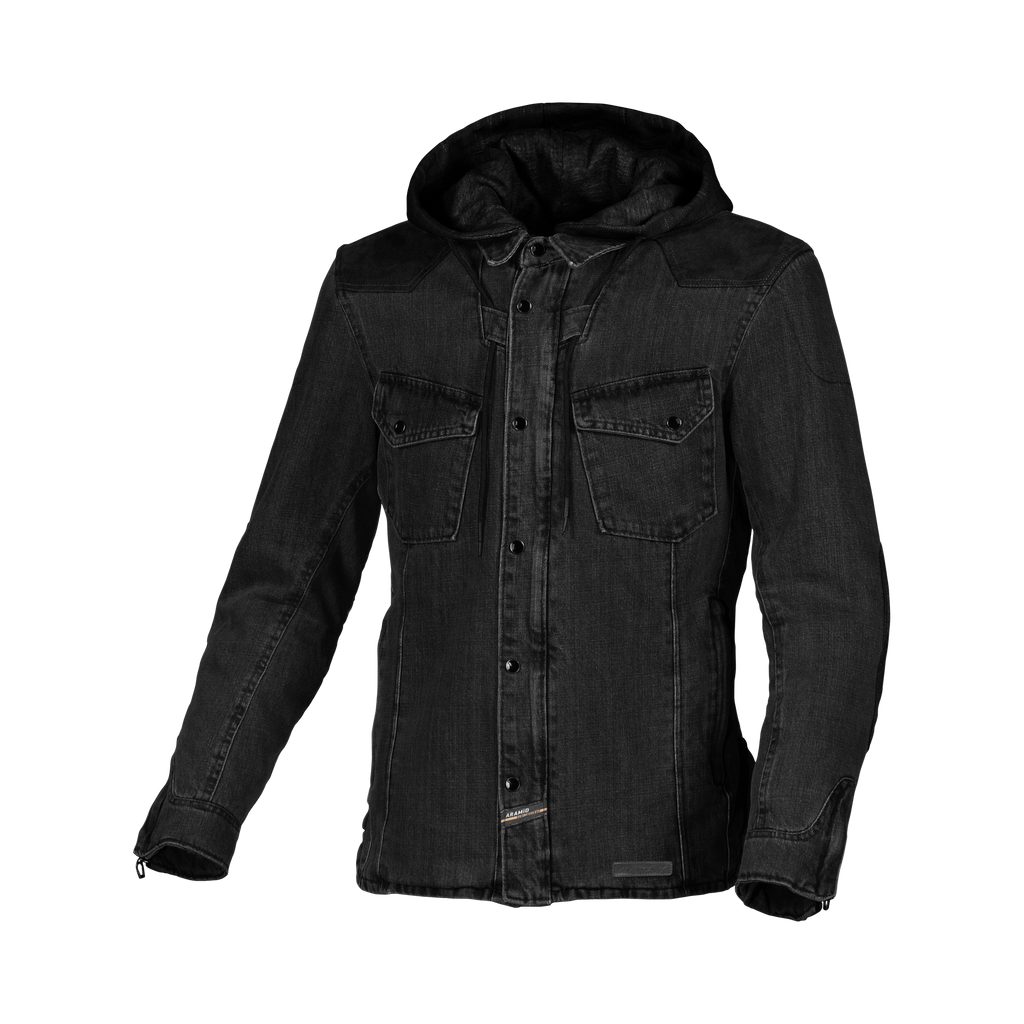 Macna Inland Nero - Giacca Moto Camicia Estiva in Cotone Casual CE Classe A Uomo - vista 1