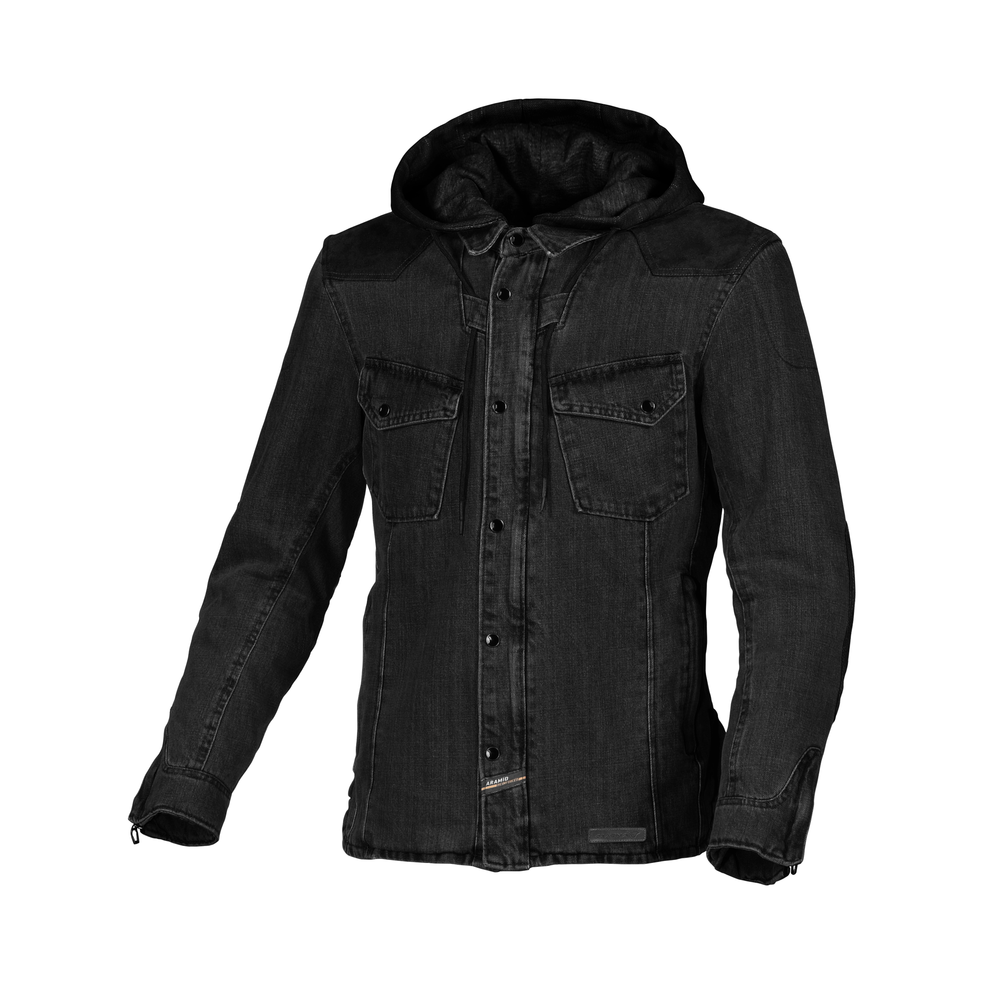 Macna Inland Nero - Giacca Moto Camicia Estiva in Cotone Casual CE Classe A Uomo - vista 1