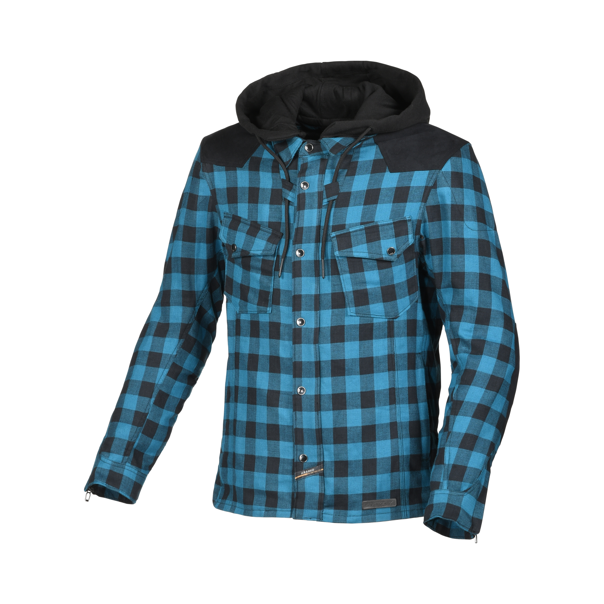 Macna Inland Blu/Nero - Giacca Moto Camicia Estiva in Cotone Casual CE Classe A Uomo - vista 1