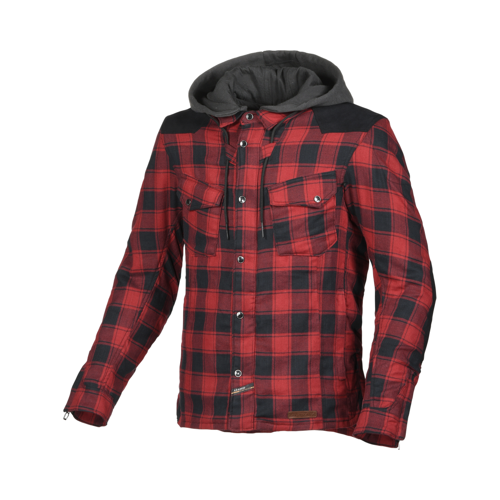 Macna Inland Rosso/Nero - Giacca Moto Camicia Estiva in Cotone Casual CE Classe A Uomo - vista 1
