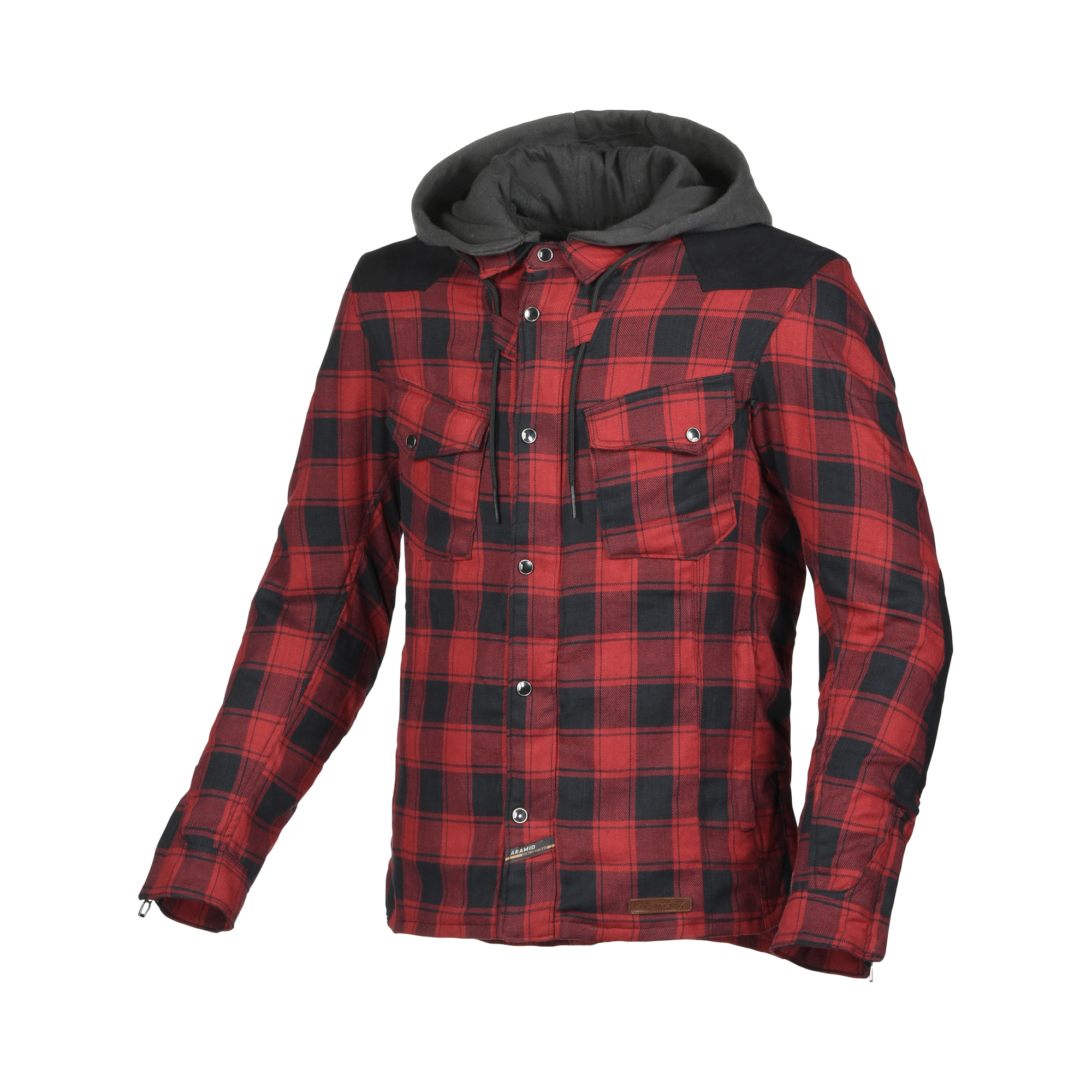 Macna Inland Rosso/Nero - Giacca Moto Camicia Estiva in Cotone Casual CE Classe A Uomo - vista 1