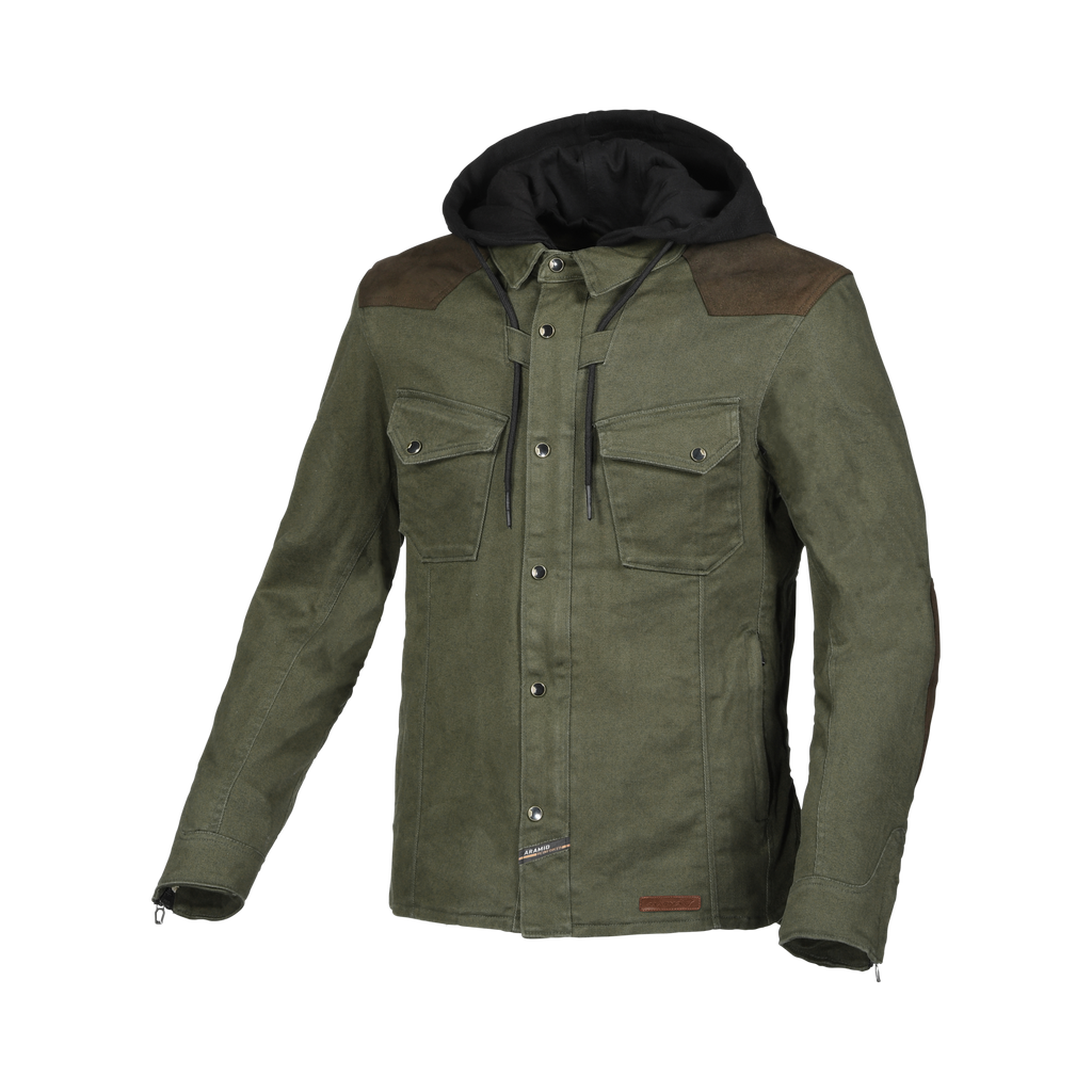 Macna Inland Verde/Marrone - Giacca Moto Camicia Estiva in Cotone Casual CE Classe A Uomo - vista 1