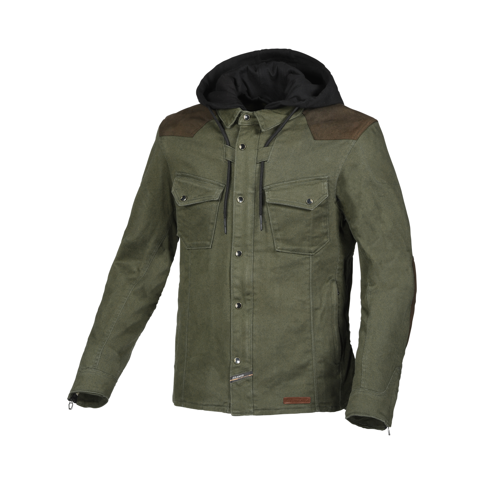 Macna Inland Verde/Marrone - Giacca Moto Camicia Estiva in Cotone Casual CE Classe A Uomo - vista 1