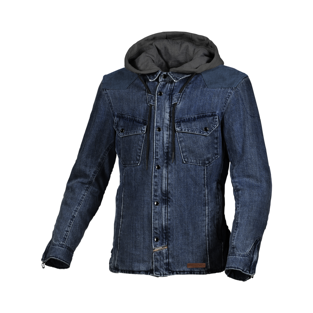 Macna Inland Blu/Marrone - Giacca Moto Camicia Estiva in Cotone Casual CE Classe A Uomo - vista 1