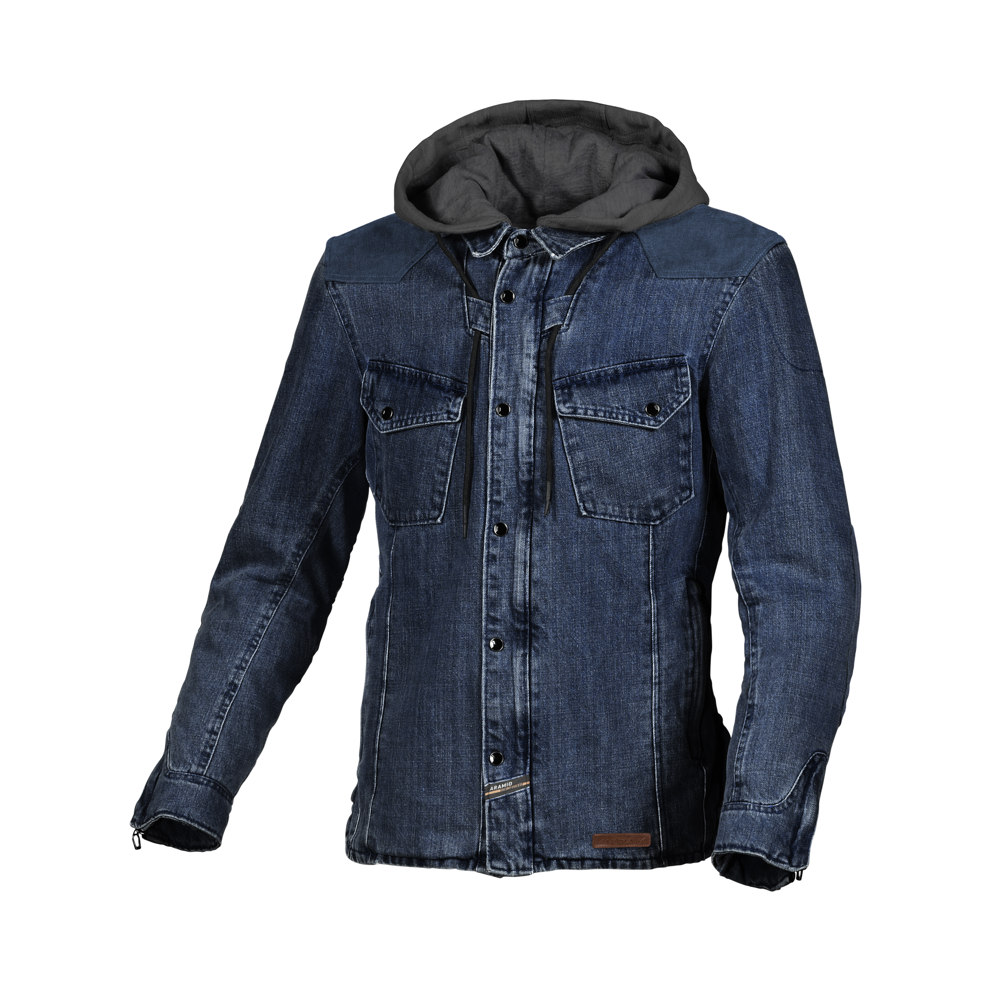 Macna Inland Blu/Marrone - Giacca Moto Camicia Estiva in Cotone Casual CE Classe A Uomo - vista 1