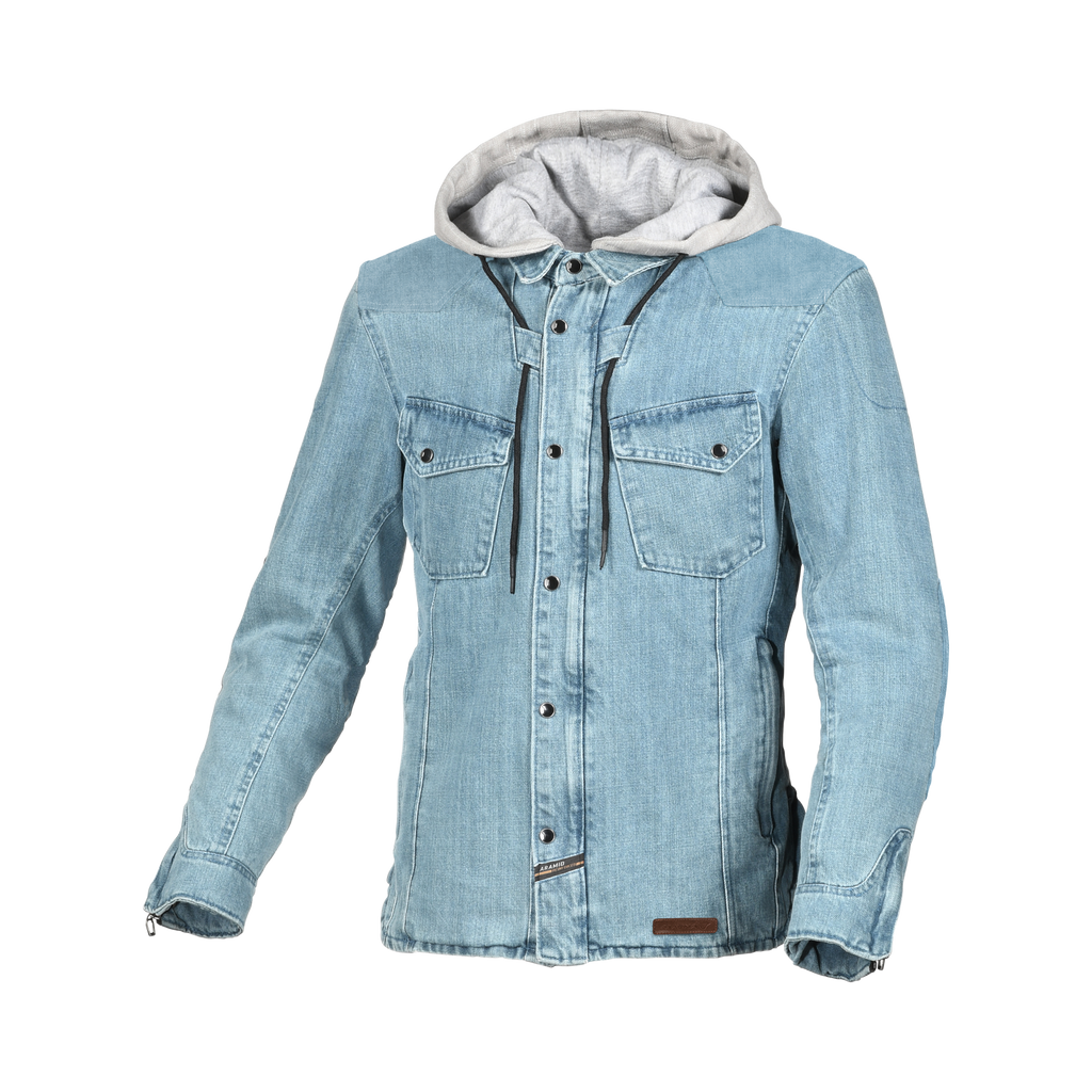 Macna Inland Azzurro - Giacca Moto Camicia Estiva in Cotone Casual CE Classe A Uomo - vista 1