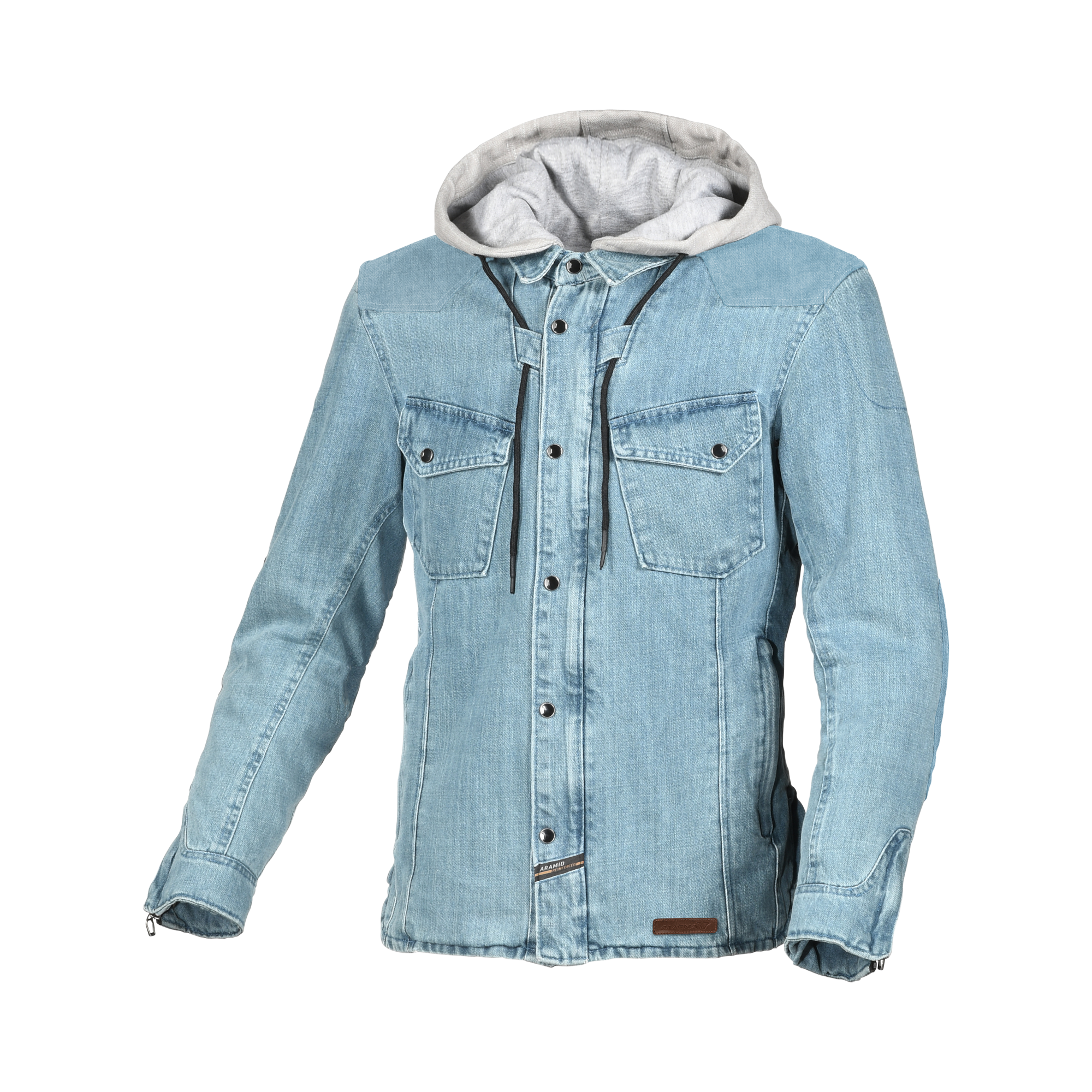 Macna Inland Azzurro - Giacca Moto Camicia Estiva in Cotone Casual CE Classe A Uomo - vista 1