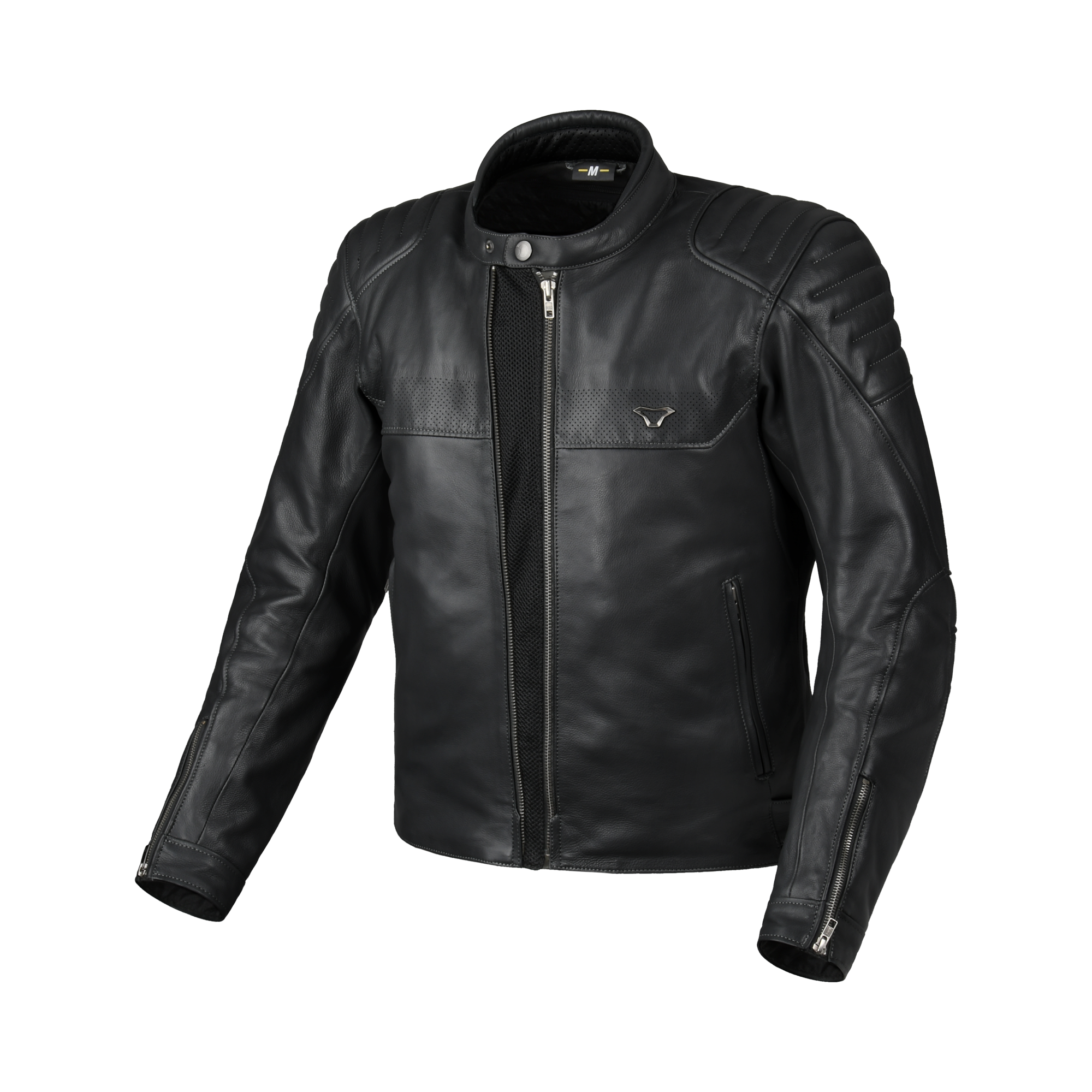 Macna Lance 2.0 Nero – Giacca Moto in Pelle Casual Ventilata CE Classe AA Uomo – vista 2