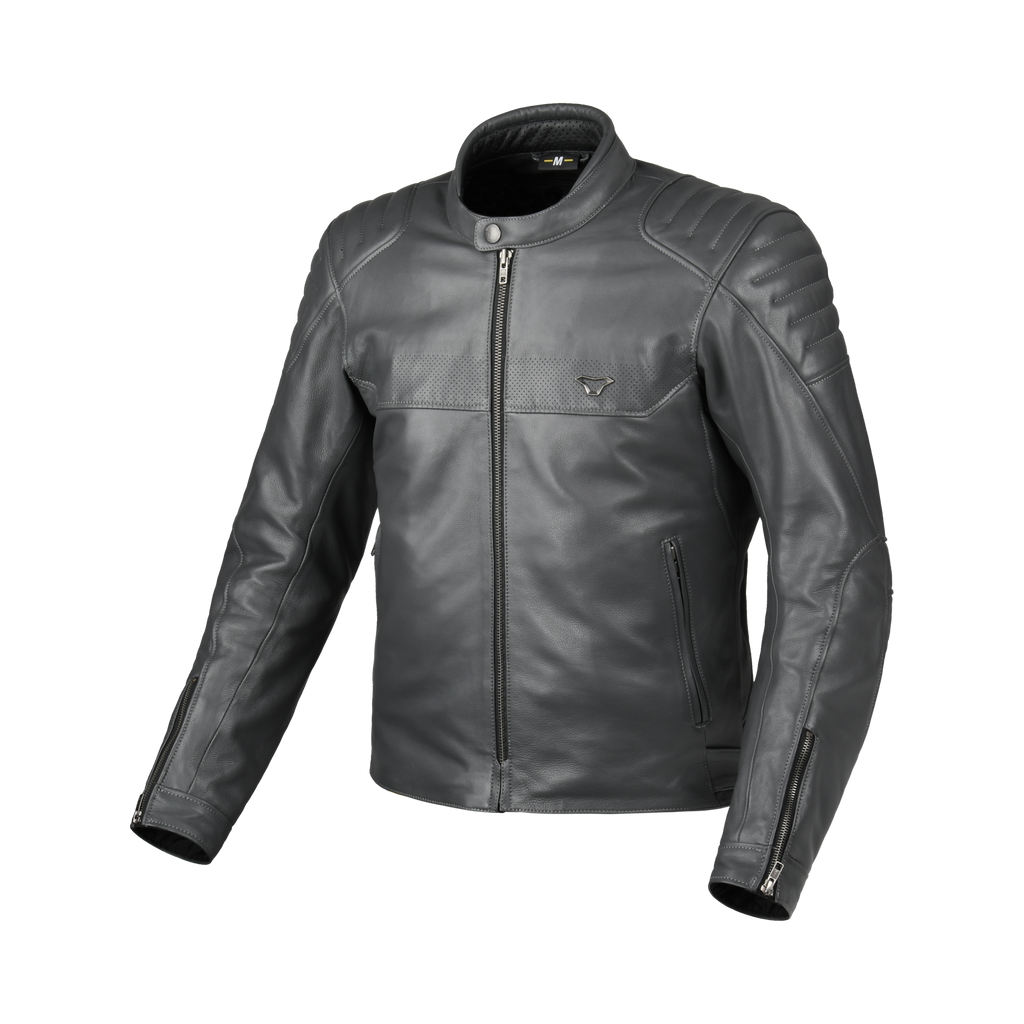 Macna Lance 2.0 Grigio scuro – Giacca Moto in Pelle Casual Ventilata CE Classe AA Uomo – vista 1