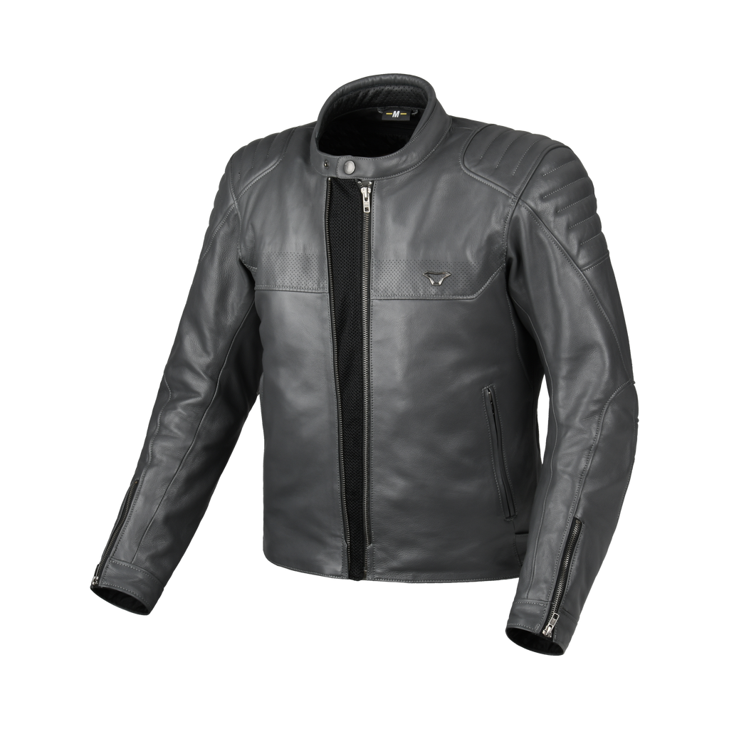 Macna Lance 2.0 Grigio scuro – Giacca Moto in Pelle Casual Ventilata CE Classe AA Uomo – vista 2