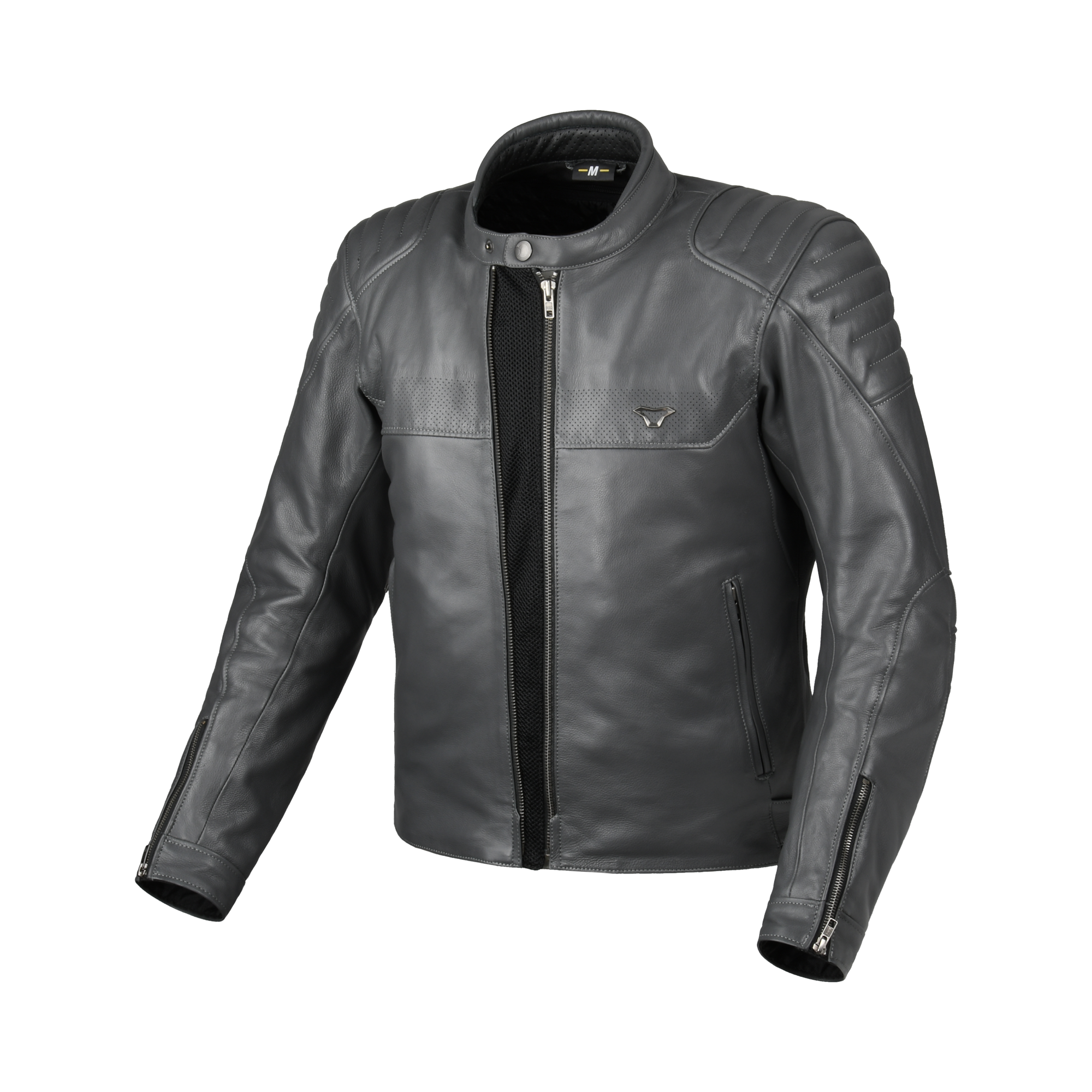 Macna Lance 2.0 Grigio scuro – Giacca Moto in Pelle Casual Ventilata CE Classe AA Uomo – vista 2