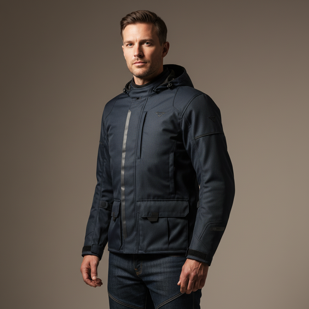 Macna Macna Mondo Giacca Moto Impermeabile Blu – Urban Touring CE Classe A Uomo Blu Abbigliamento per moto - Moon Bike - Vista 3