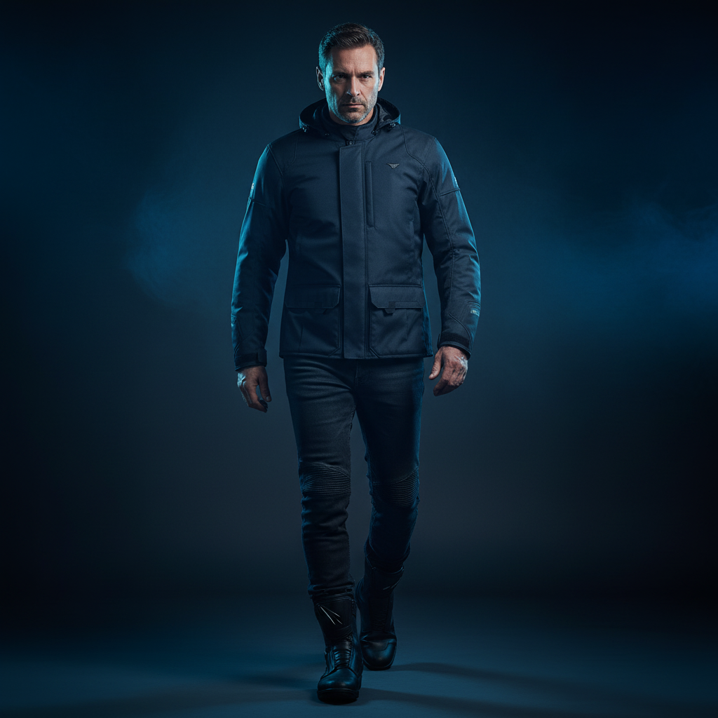 Macna Macna Mondo Giacca Moto Impermeabile Blu – Urban Touring CE Classe A Uomo Blu Abbigliamento per moto - Moon Bike - Vista 8