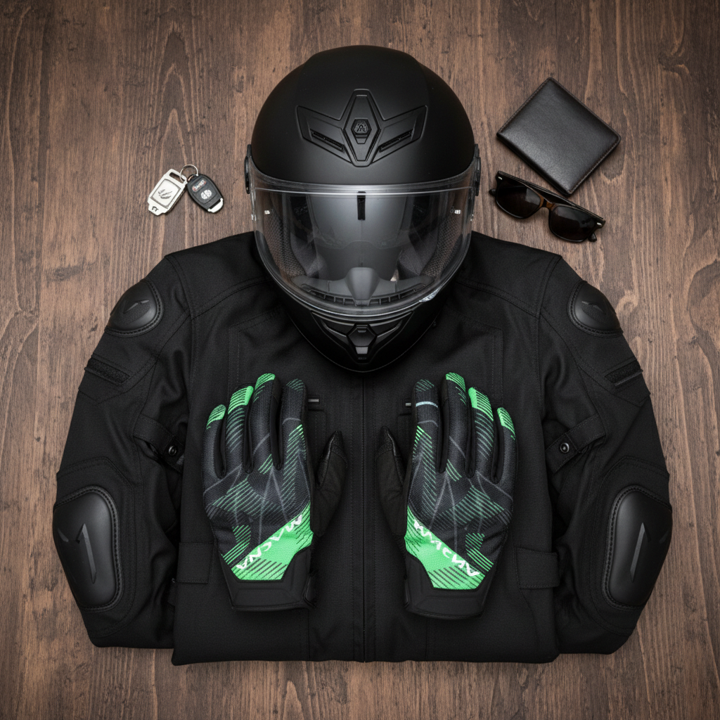 Macna Obtain Leather Nero/Verde – Guanti Moto Estivi in Pelle di Capra CE