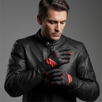 Macna Obtain Leather Rosso/Bianco – Guanti Moto Estivi in Pelle di Capra CE