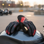 Macna Obtain Leather Rosso/Bianco – Guanti Moto Estivi in Pelle di Capra CE