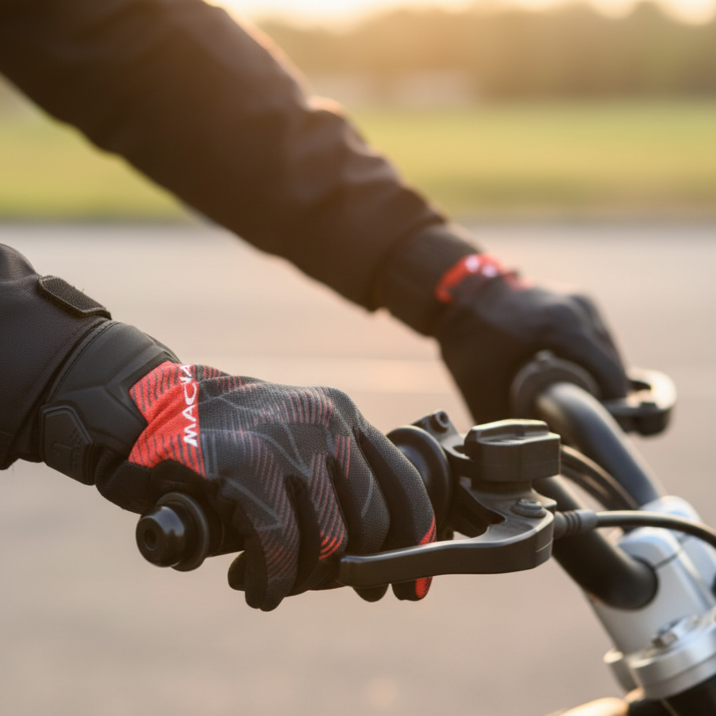 Macna Obtain Leather Rosso/Bianco – Guanti Moto Estivi in Pelle di Capra CE