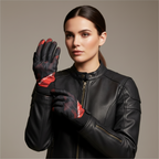 Macna Obtain Leather Rosso/Bianco – Guanti Moto Estivi in Pelle di Capra CE