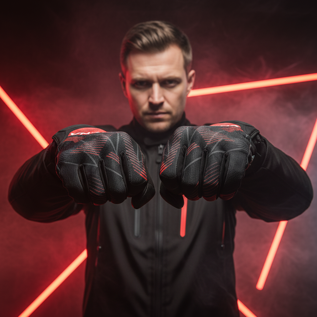 Macna Obtain Leather Rosso/Bianco – Guanti Moto Estivi in Pelle di Capra CE
