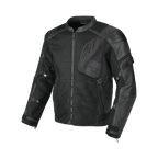 Macna Olsan Nero – Giacca Moto Utility Estiva Pelle e Rete CE Uomo – vista 1