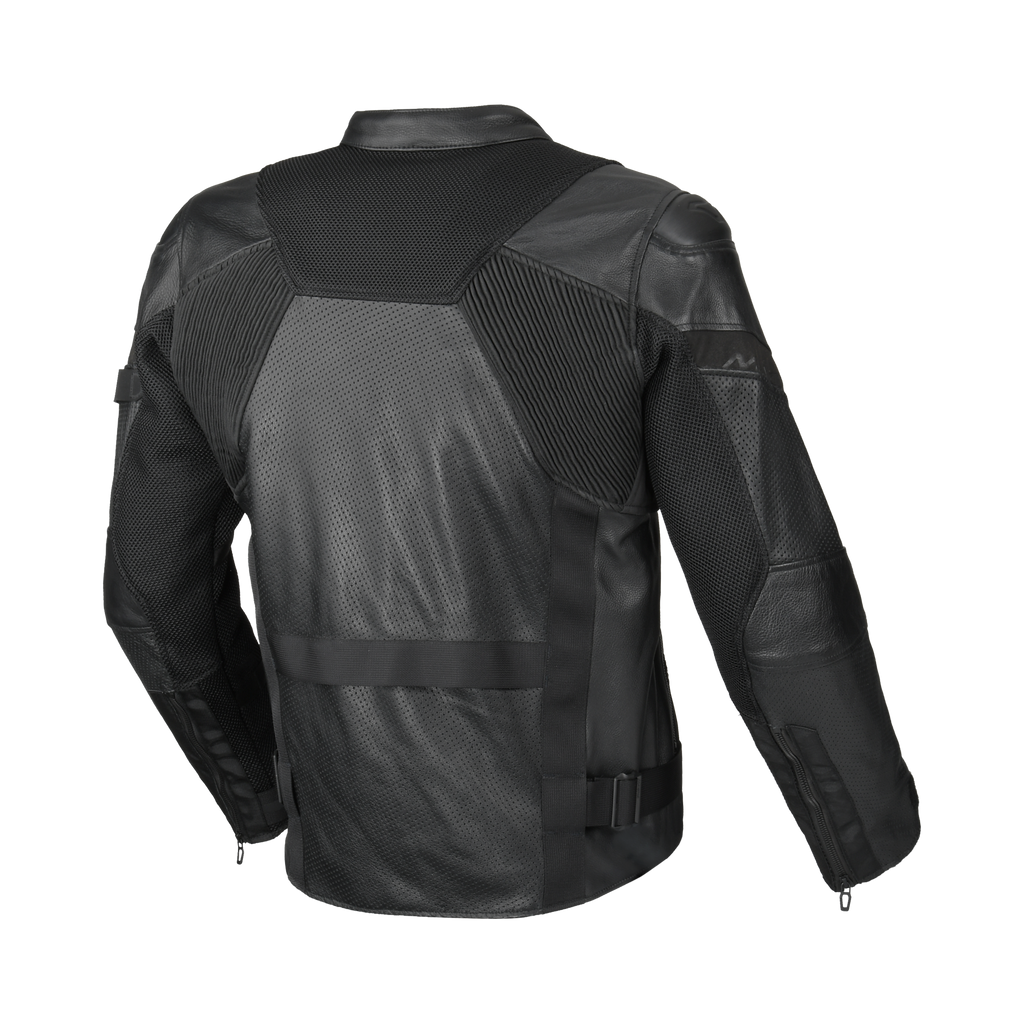 Macna Olsan Nero – Giacca Moto Utility Estiva Pelle e Rete CE Uomo – vista 2