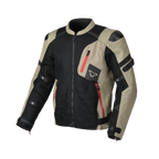 Macna Olsan Nero/Taupe – Giacca Moto Utility Estiva Pelle e Rete CE Uomo – vista 1