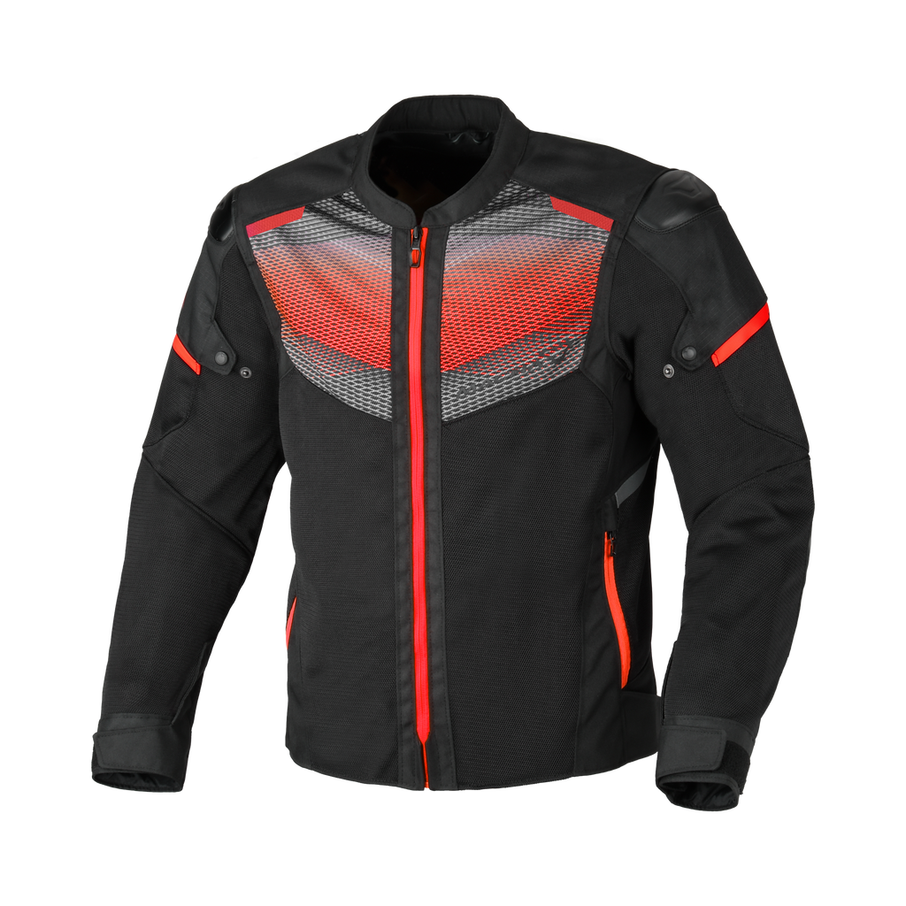 Macna Orcano 2.0 Nero/Rosso - Giacca Moto Estiva in Rete CE Uomo - vista 1