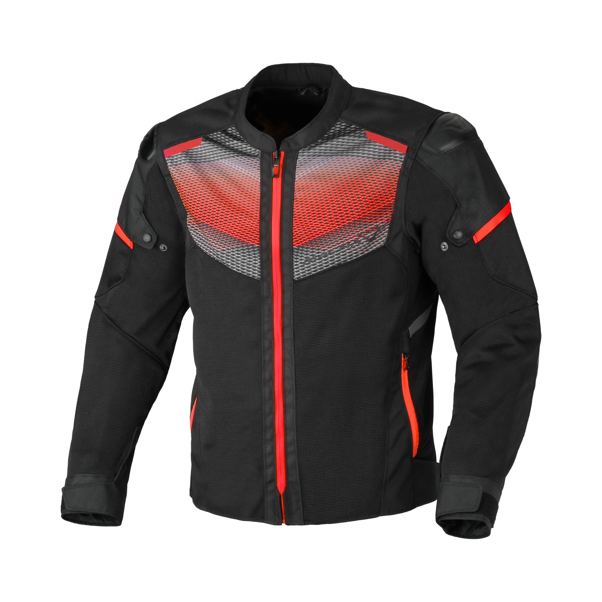 Macna Orcano 2.0 Nero/Rosso - Giacca Moto Estiva in Rete CE Uomo - vista 1