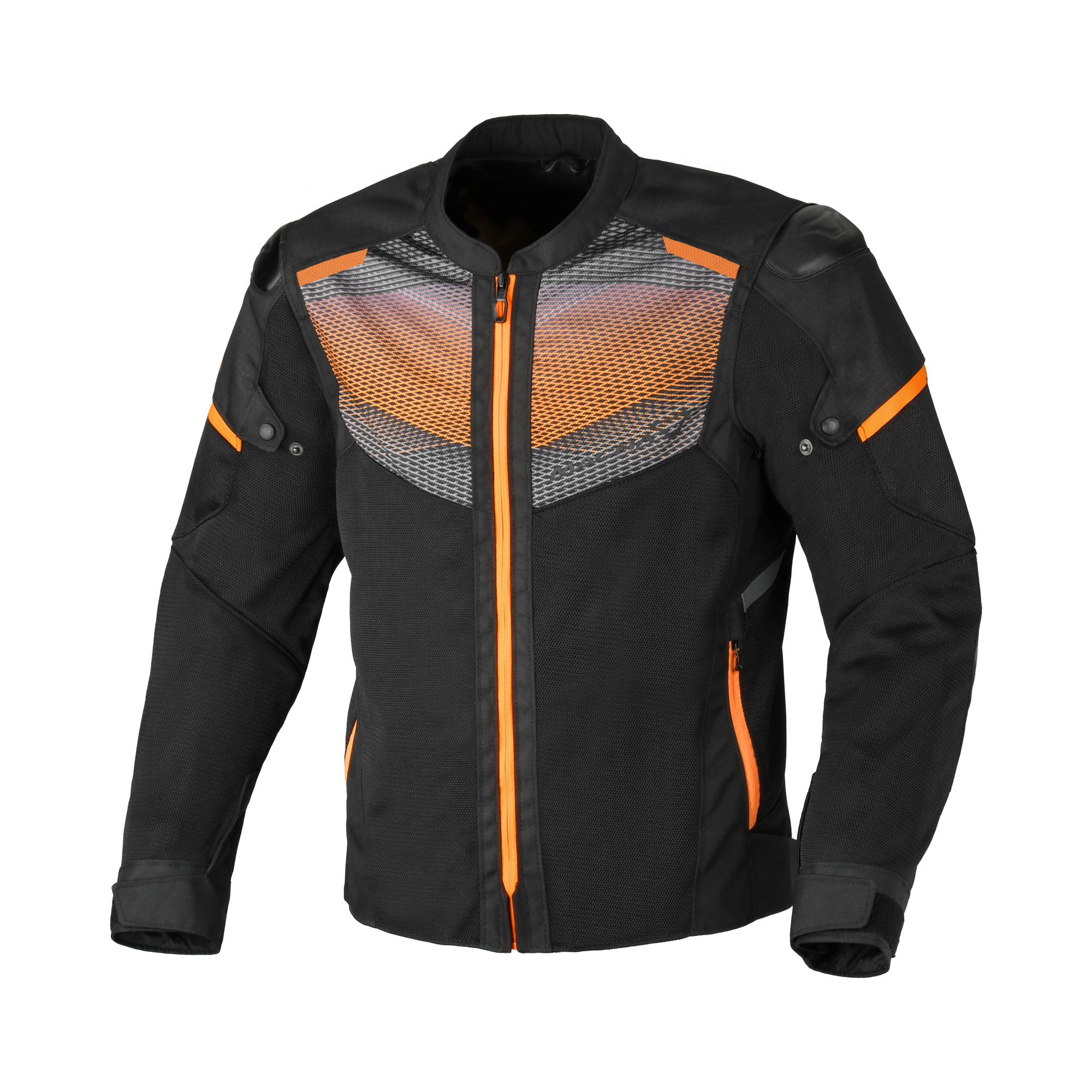 Macna Orcano 2.0 Nero/Arancio - Giacca Moto Estiva in Rete CE Uomo - vista 1