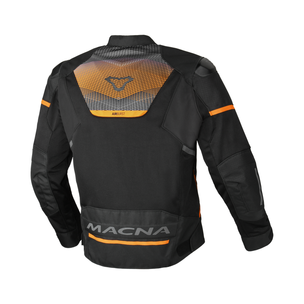 Macna Orcano 2.0 Nero/Arancio - Giacca Moto Estiva in Rete CE Uomo - vista 2