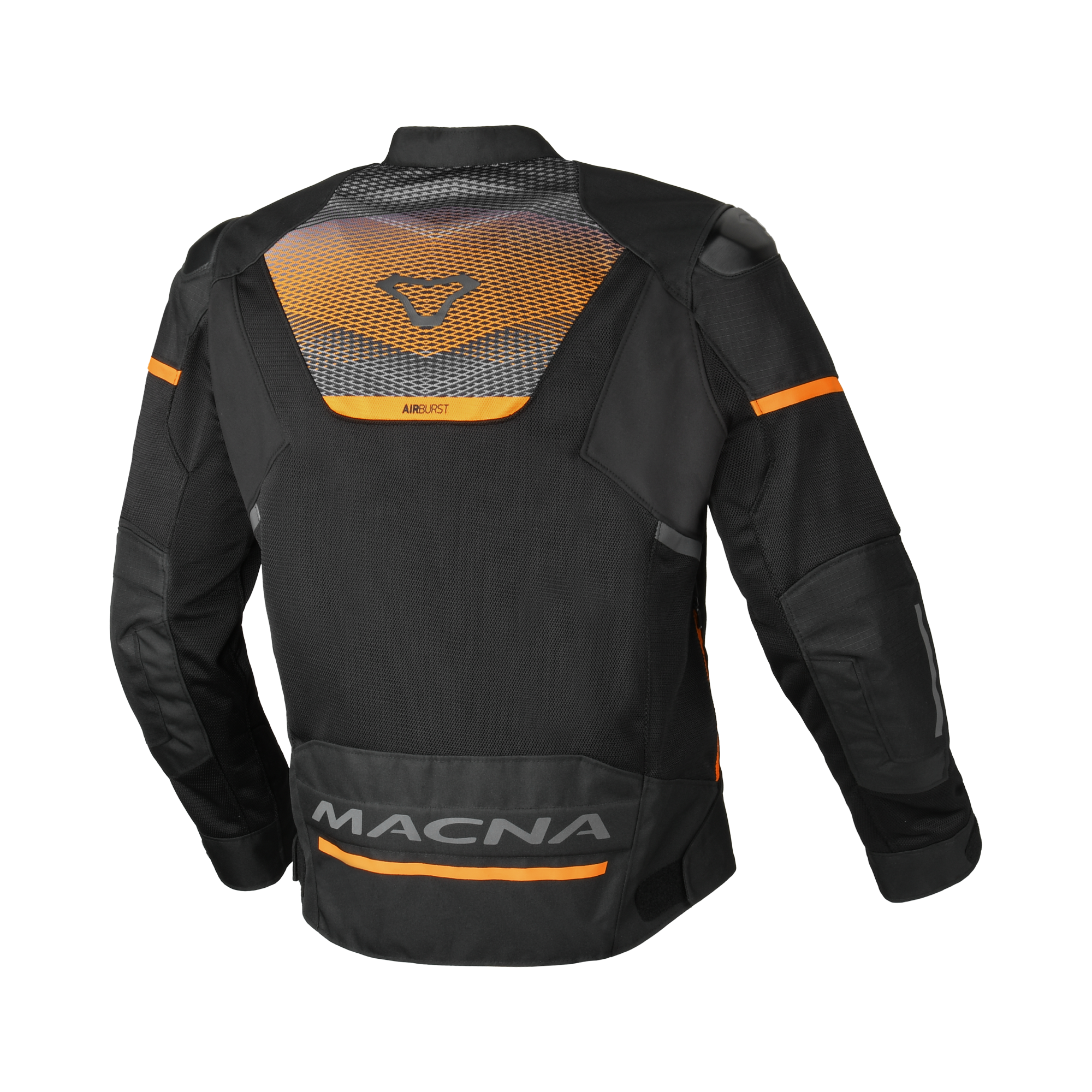 Macna Orcano 2.0 Nero/Arancio - Giacca Moto Estiva in Rete CE Uomo - vista 2