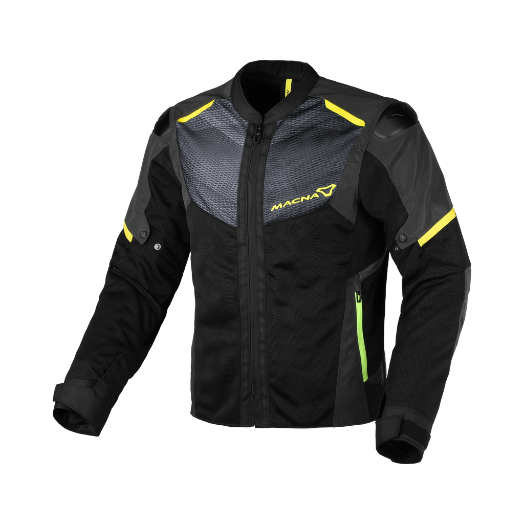 Macna Orcano 2.0 Night Eye Nero/Giallo - Giacca Moto Estiva Riflettente in Rete CE Uomo - vista 3