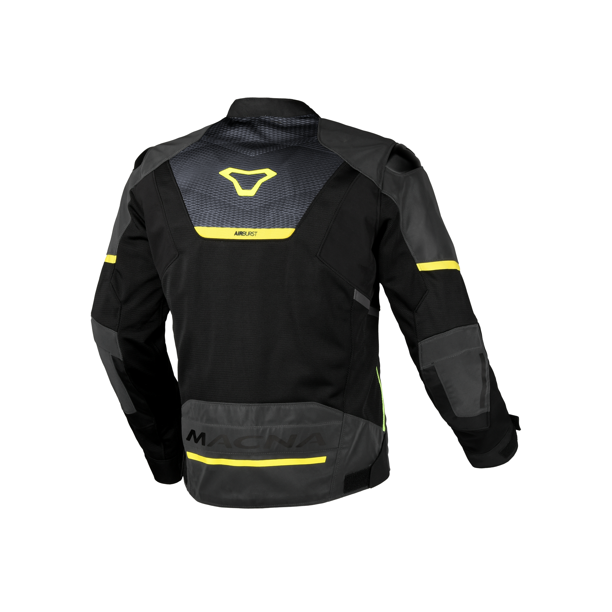Macna Orcano 2.0 Night Eye Nero/Giallo - Giacca Moto Estiva Riflettente in Rete CE Uomo - vista 4