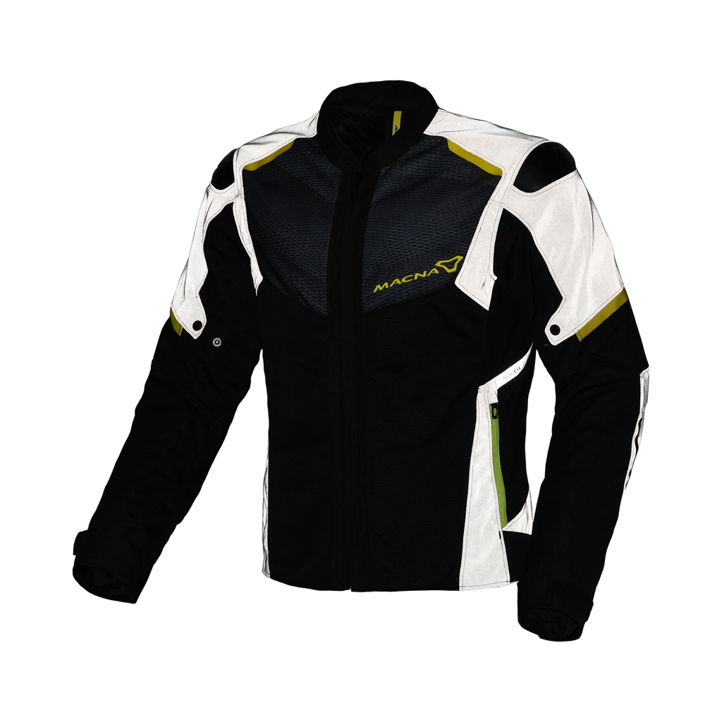 Macna Orcano 2.0 Night Eye Nero/Giallo - Giacca Moto Estiva Riflettente in Rete CE Uomo - vista 1