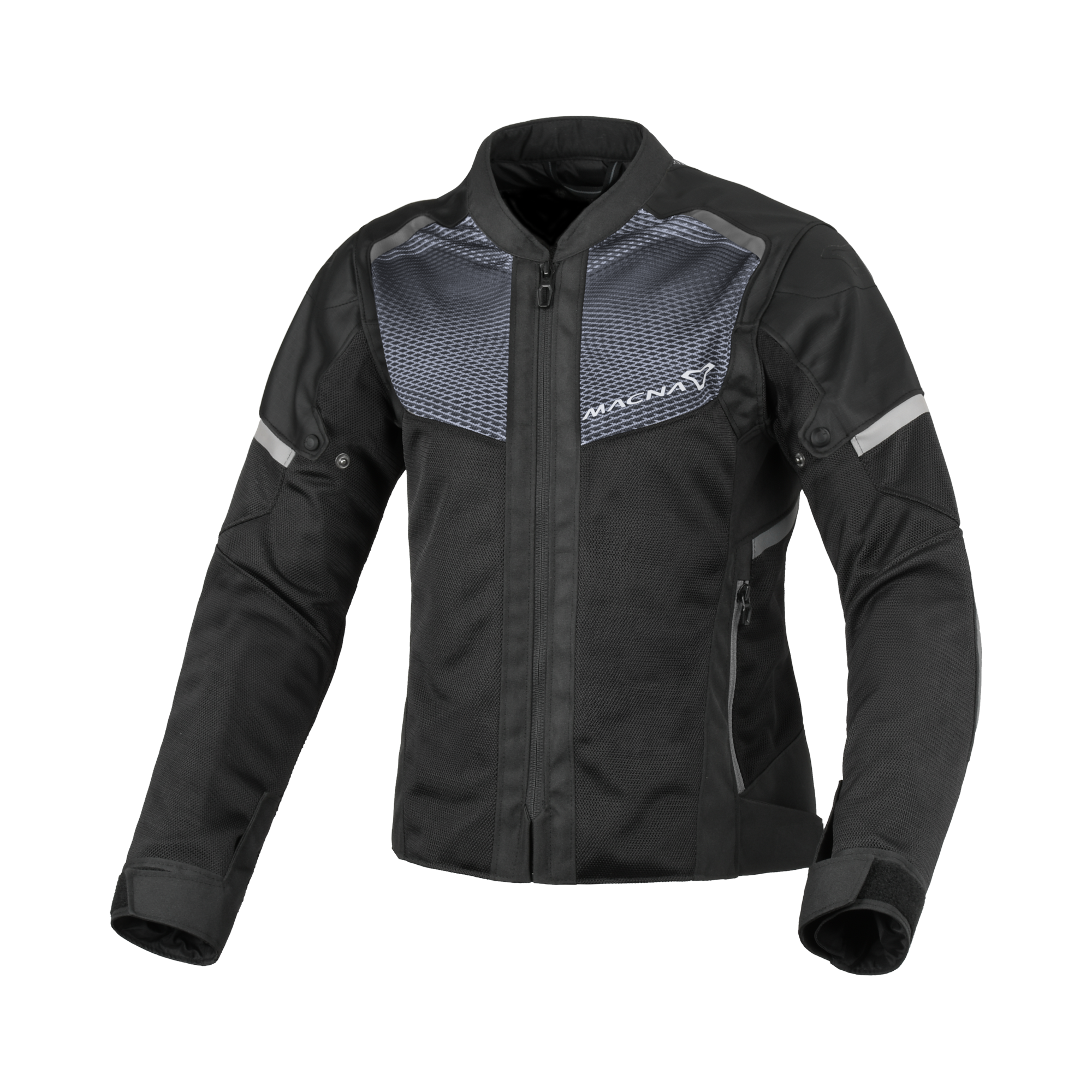Macna Orcano 2.0 Nero – Giacca Moto Estiva in Rete CE Donna – vista frontale