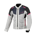 Macna Orcano 2.0 Grigio/Rosa – Giacca Moto Estiva in Rete CE Donna – vista frontale