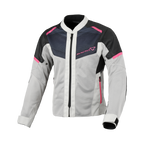 Macna Orcano 2.0 Grigio/Rosa – Giacca Moto Estiva in Rete CE Donna – vista frontale