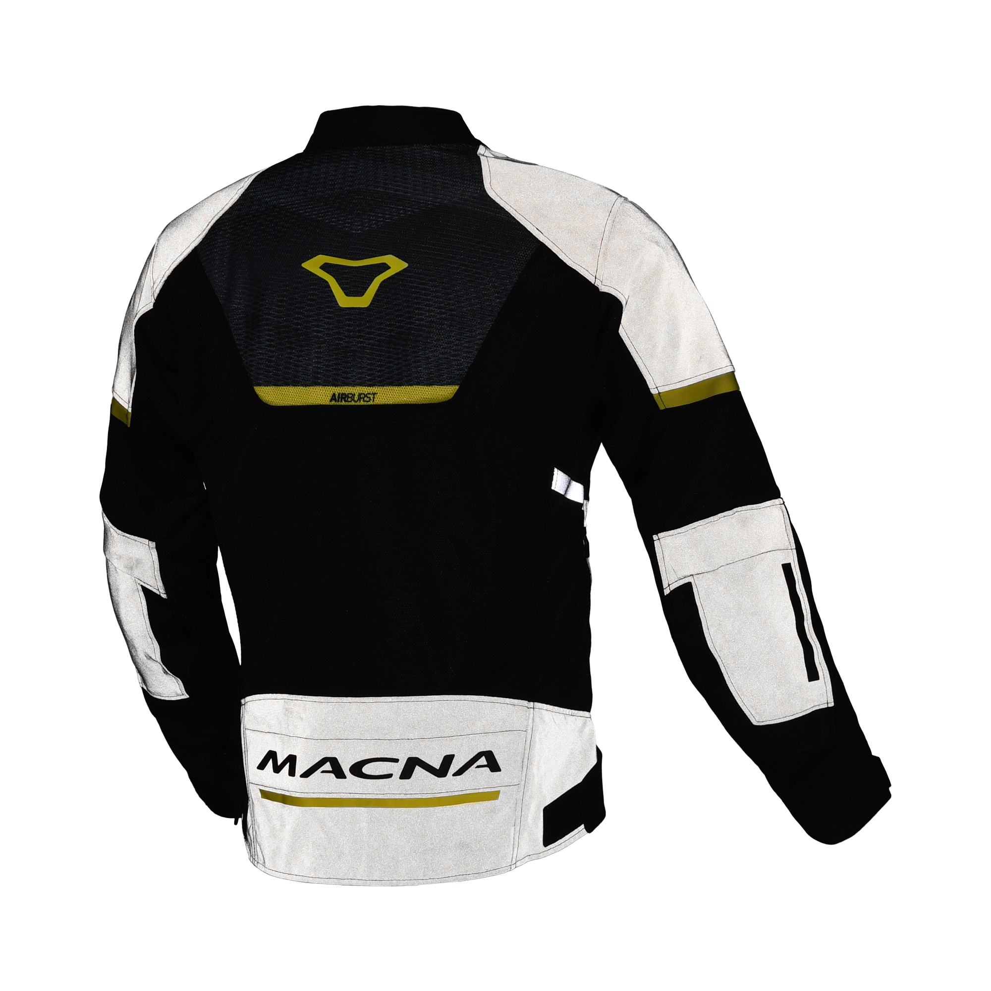 Macna Orcano 2.0 Night Eye Nero/Giallo – Giacca Moto Estiva Riflettente in Rete CE Donna – dettaglio