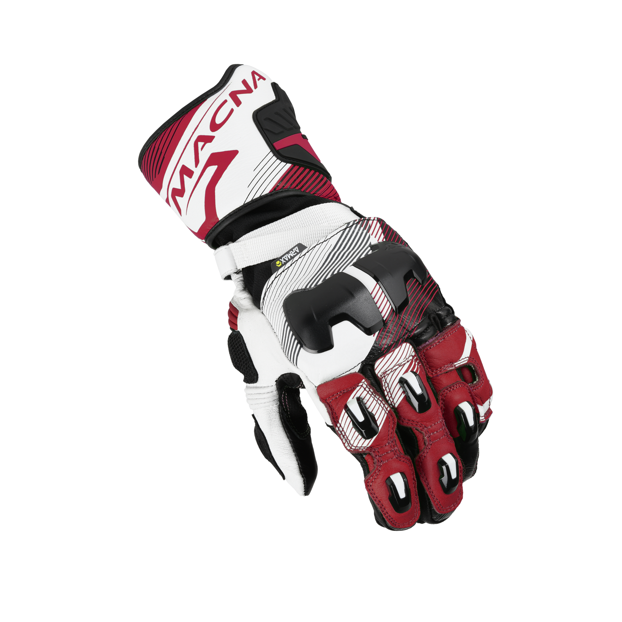 Macna Powertrack 2.0 Nero / Rosso guanti moto