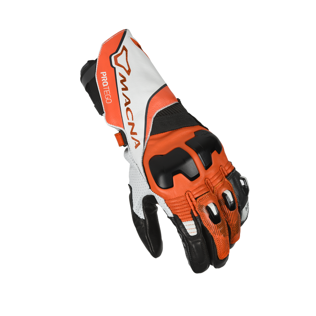 Macna Protego Rosso/Bianco – Guanti Moto Racing CE Uomo – vista 1