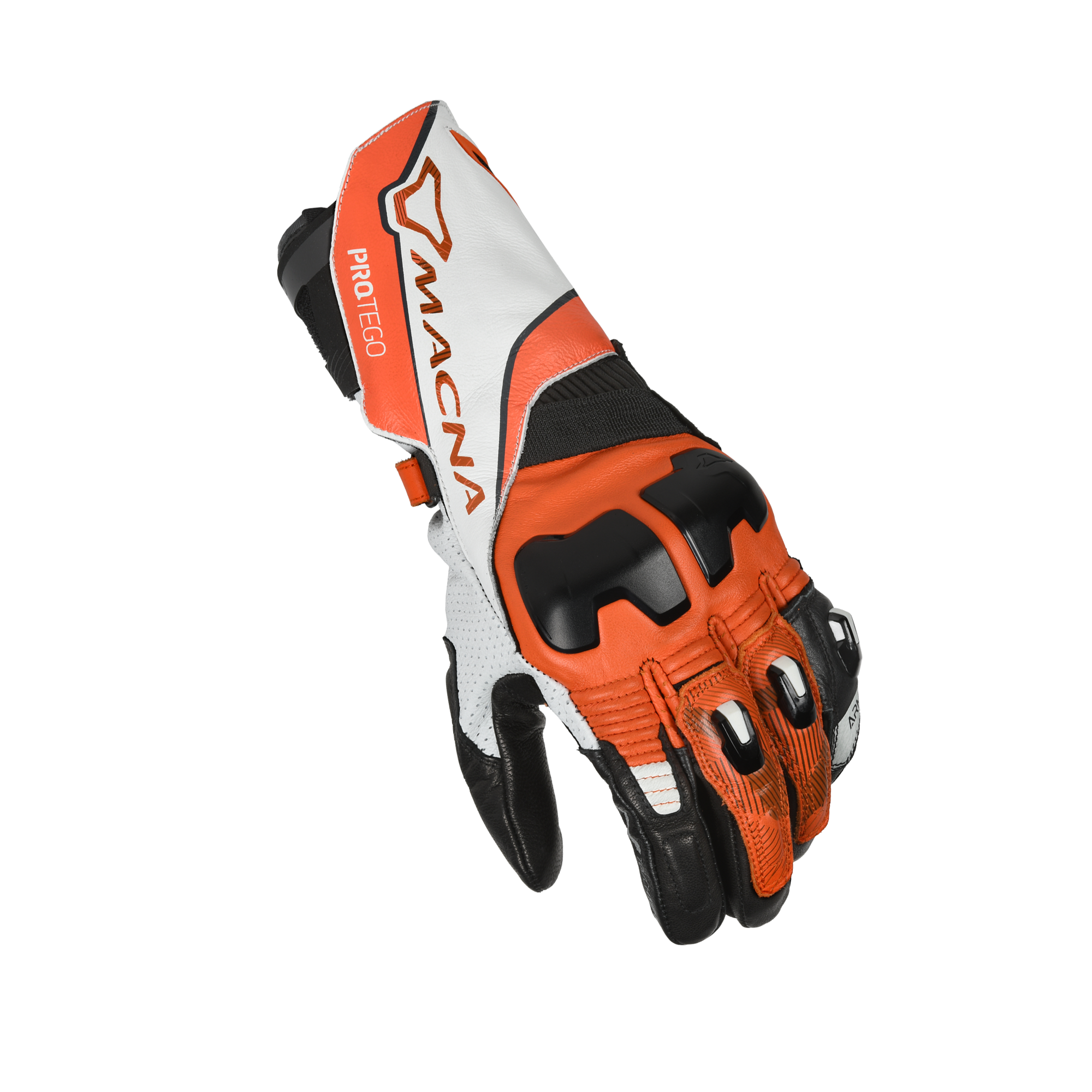 Macna Protego Rosso/Bianco – Guanti Moto Racing CE Uomo – vista 1