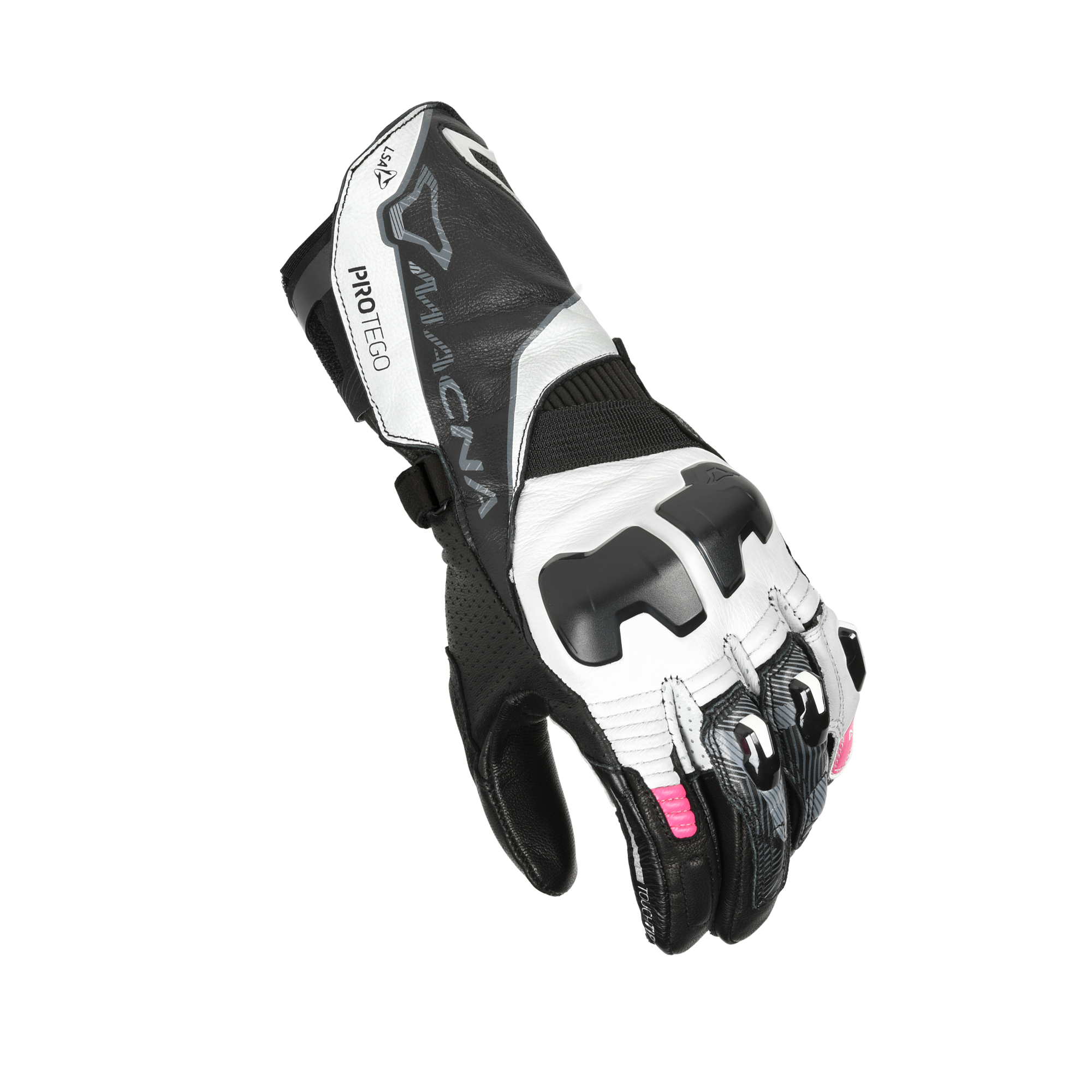 Macna Protego Donna Bianco / Rosa guanti moto